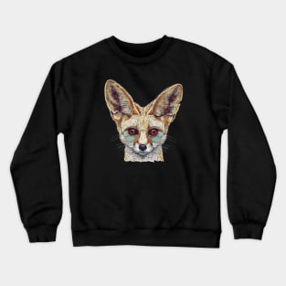 Desert Chic: The Fennec Fox with Specs! Crewneck Sweatshirt